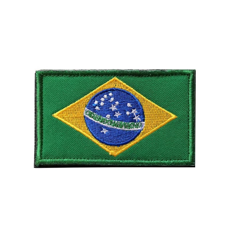 Gestickter Klett-Patch mit Flagge von Brasilien