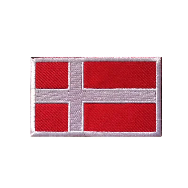 Gestickter Klett-Patch mit Flagge von Dänemark