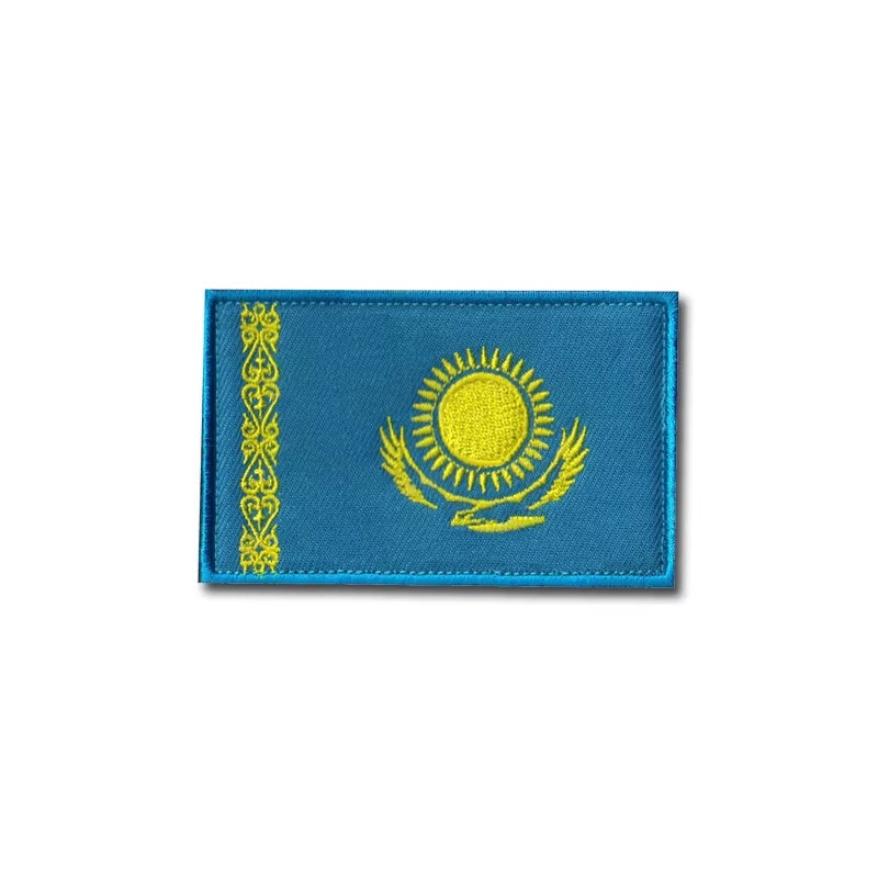 Gestickter Klett-Patch mit Flagge von Kasachstan