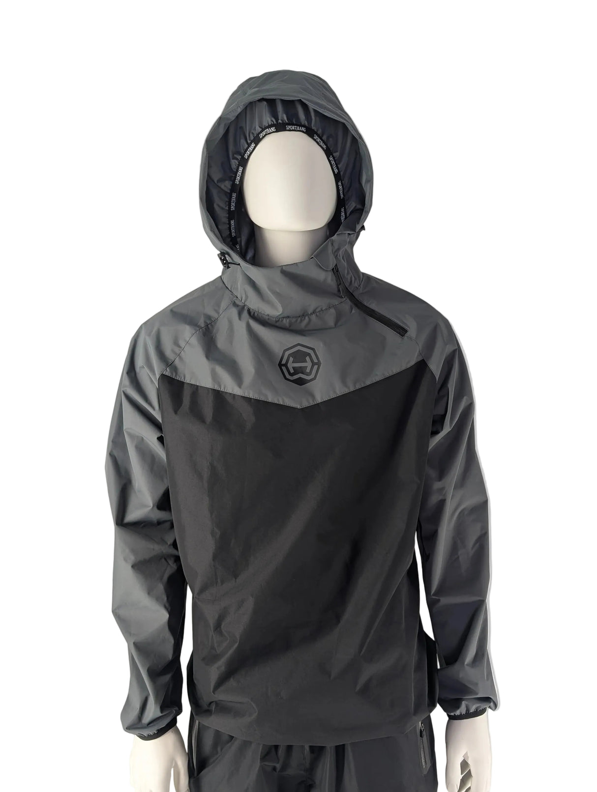Schwitzanzug, Sauna Suit, Schwarz/Grau