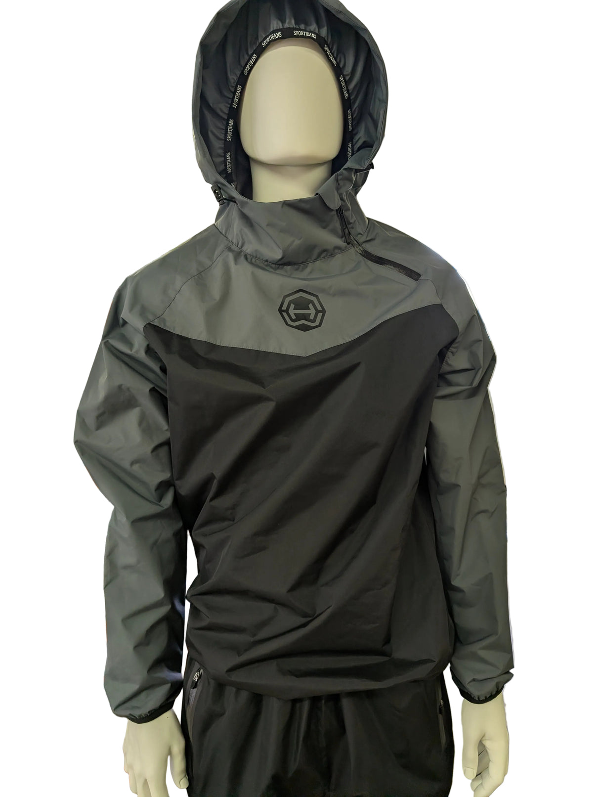 Schwitzanzug, Sauna Suit, Schwarz/Grau