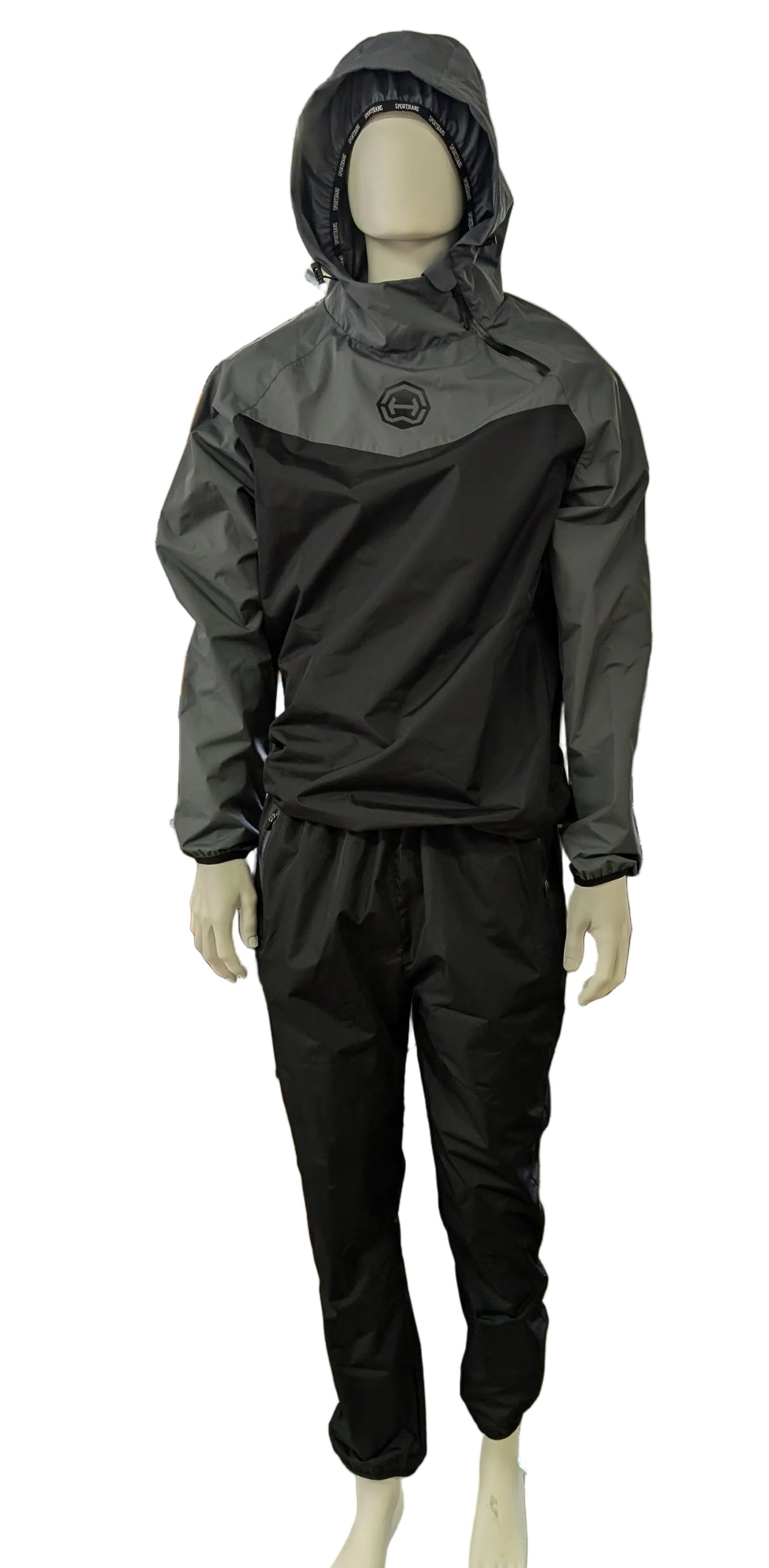 Schwitzanzug, Sauna Suit, Schwarz/Grau