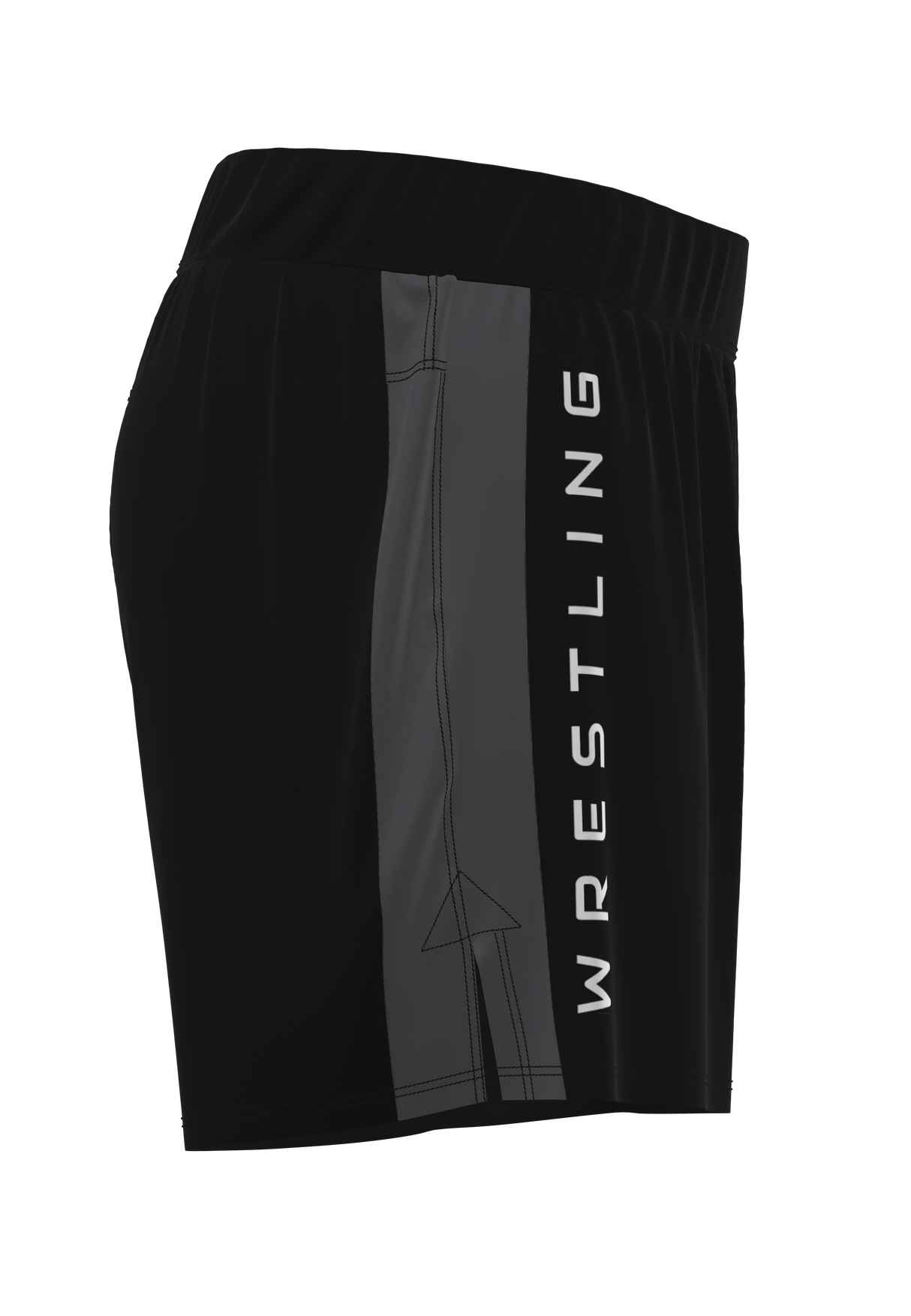 fight shorts wrestling black right side