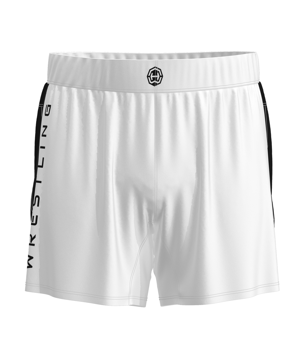 fight shorts wrestling white front