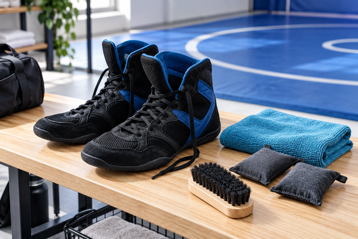 Ringerschuhe mit Bürste, Tuch und Geruchsentferner zur Pflege