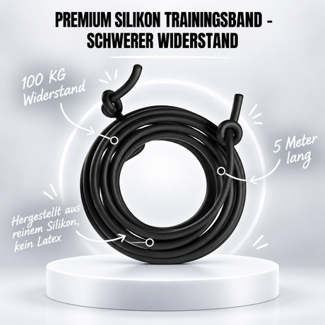 Premium Silikon-Trainingsband Schwarz, 18 mm – Produktansicht