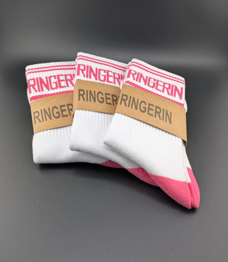 Socken Ringerin weiss Pink