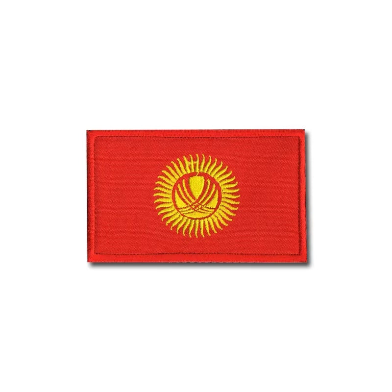 Gestickter Klett-Patch mit Flagge von Kirgisistan
