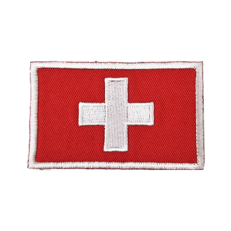 Gestickter Klett-Patch mit Flagge von Schweiz