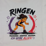 T-Shirt Ringen Mädchen - Weiss