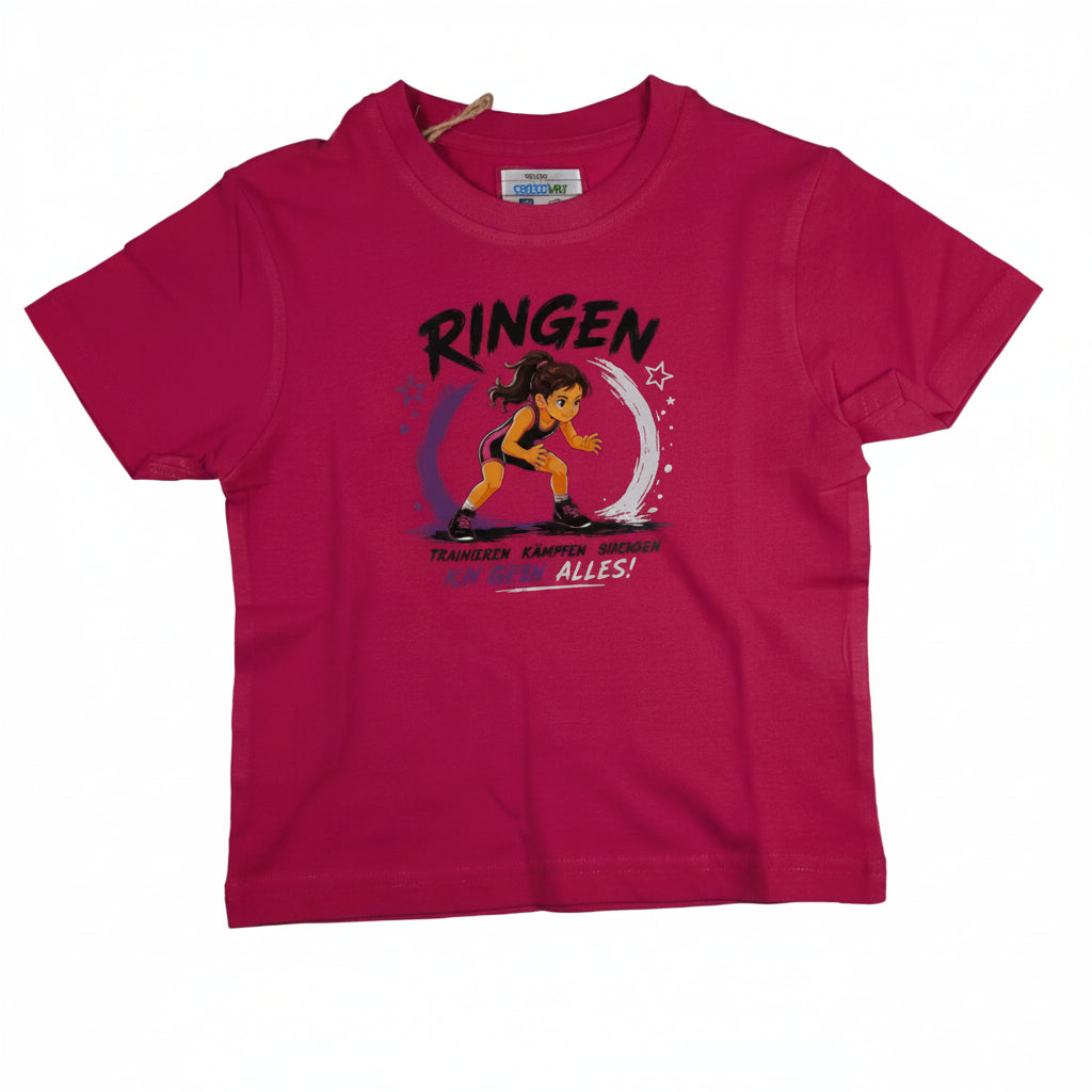 T-Shirt Ringen Mädchen - Pink
