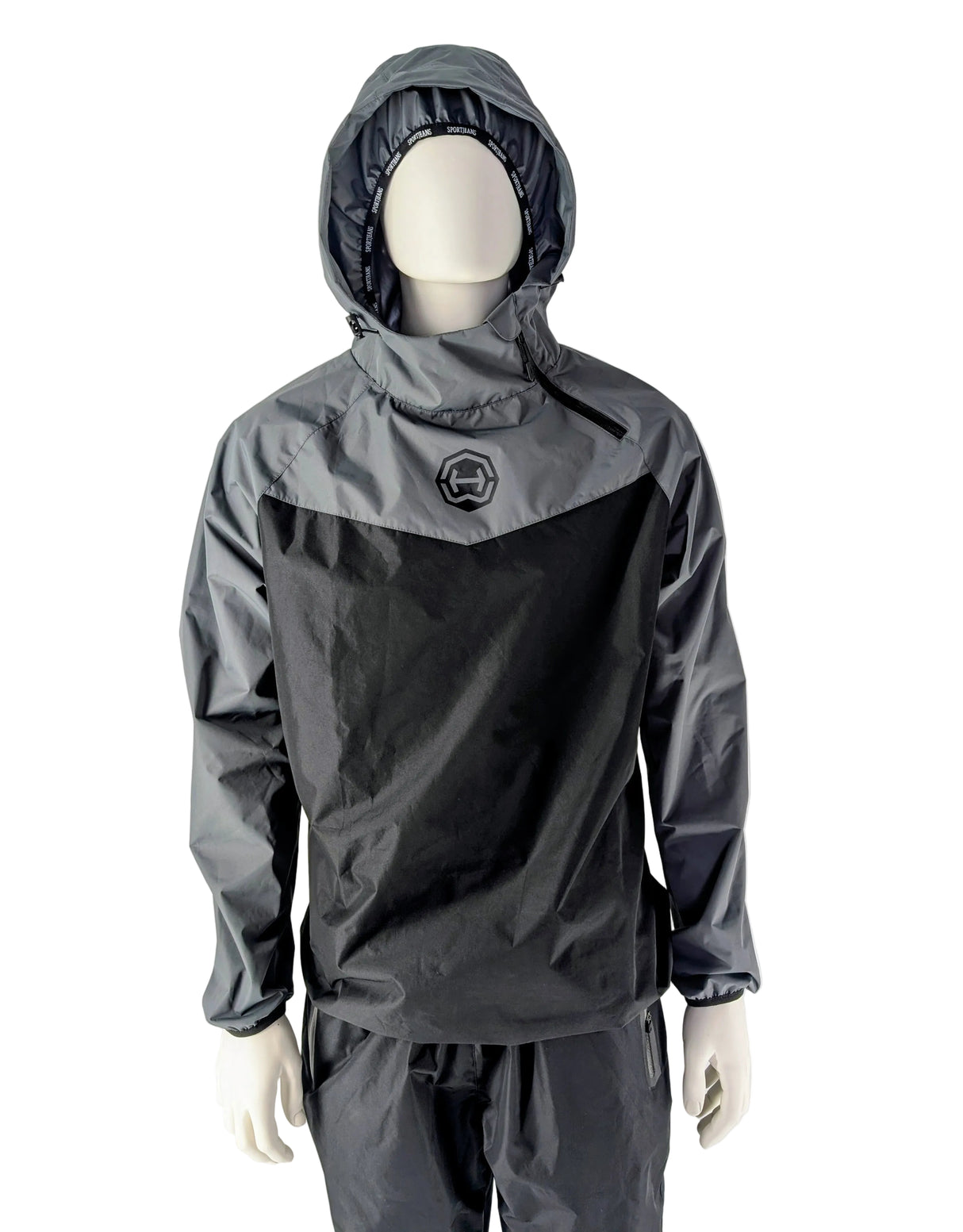 Schwitzanzug, Sauna Suit, Schwarz/Grau