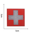 Reflektierendes Schweizerkreuz Rot – 5 × 5 cm, Klett-Patch